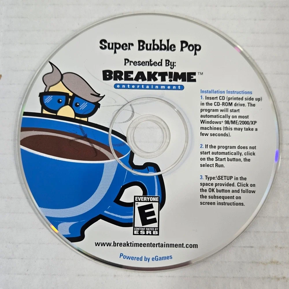 Super Bubble Pop PC Game 2002 Vintage Y2K CD-ROM Breaktime Entertainment